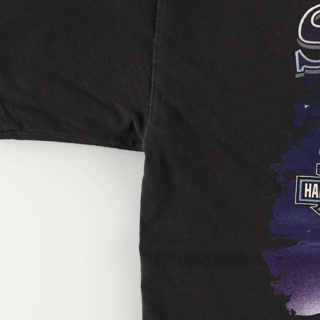 00'S Harley-Davidson Motorcycle Bike T-shirt Made in USA Men's M size cotton black type Vintage Second Hand