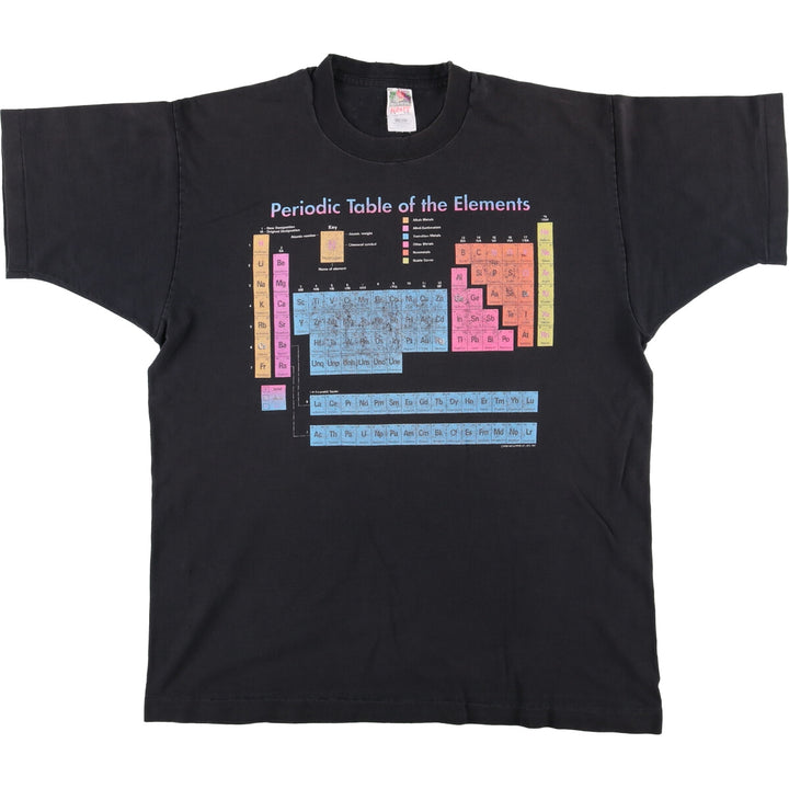 90'S Fruit of the Loom Element Symbol Print T-Shirt, Made in USA, Men's XL, Vintage cotton Charcoal Vintage Second Hand
