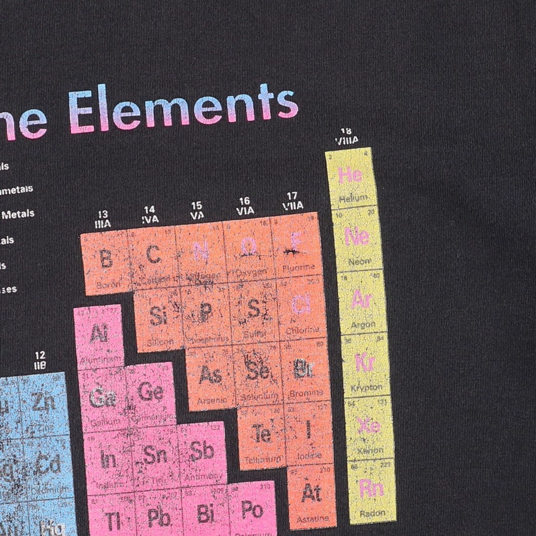 90'S Fruit of the Loom Element Symbol Print T-Shirt, Made in USA, Men's XL, Vintage cotton Charcoal Vintage Second Hand