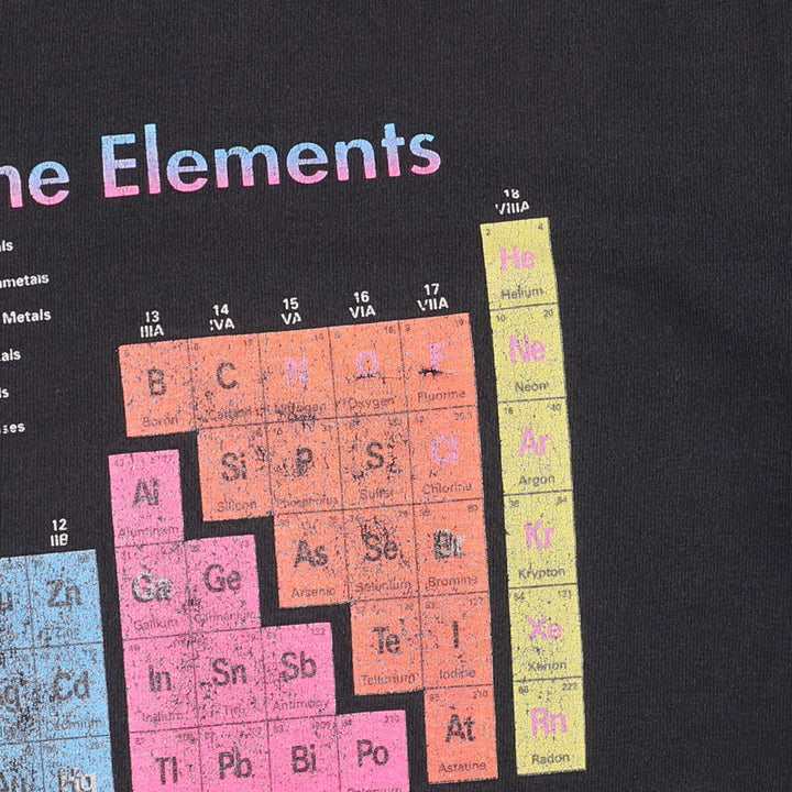 90'S Fruit of the Loom Element Symbol Print T-Shirt, Made in USA, Men's XL, Vintage cotton Charcoal Vintage Second Hand