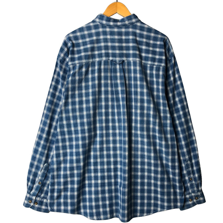 Eddie Bauer Long Sleeve Button-Down Check Shirt, Men's XL cotton blue type Vintage Second Hand
