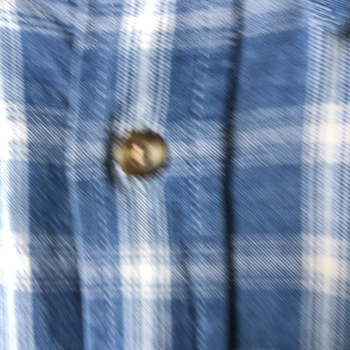 Eddie Bauer Long Sleeve Button-Down Check Shirt, Men's XL cotton blue type Vintage Second Hand