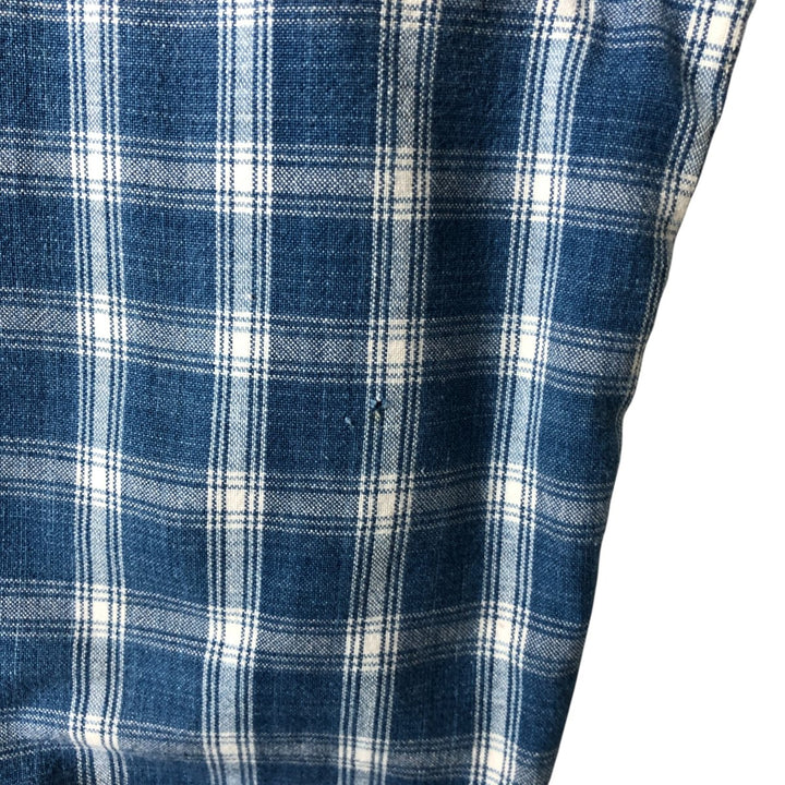 Eddie Bauer Long Sleeve Button-Down Check Shirt, Men's XL cotton blue type Vintage Second Hand