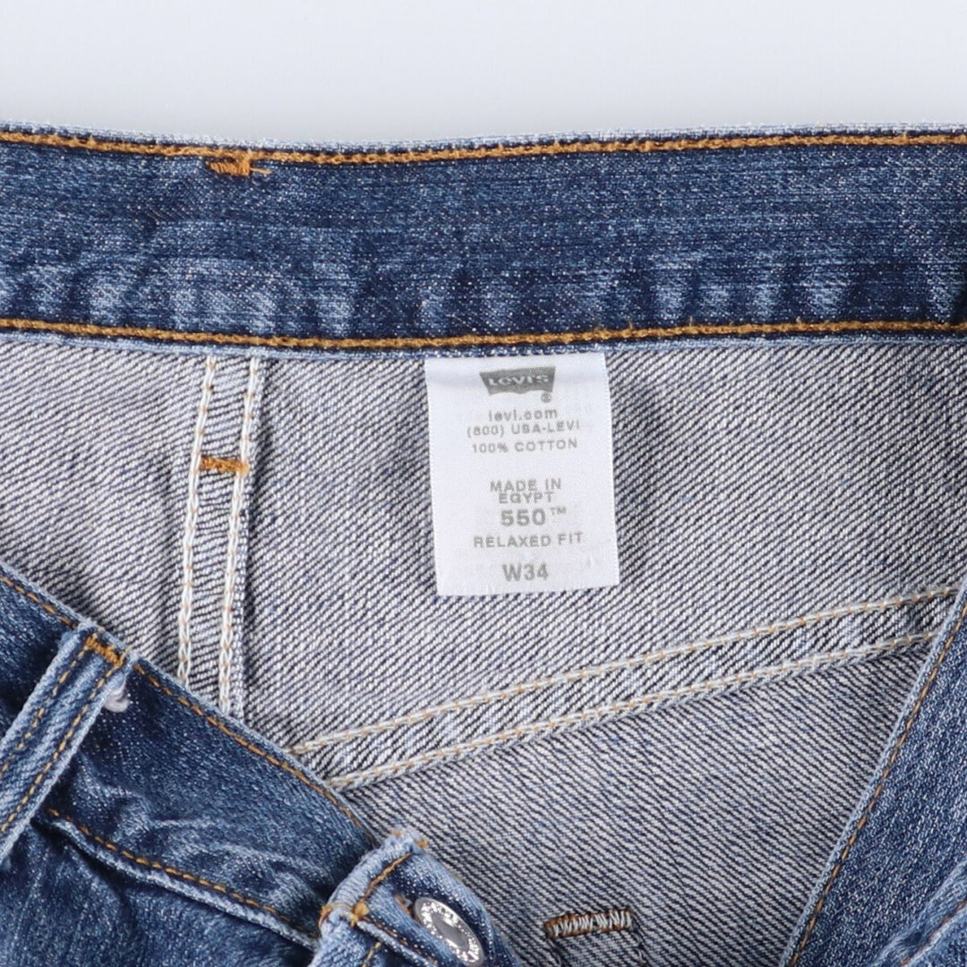 Levi's 550 Relaxed Fit Denim Shorts, Half Pants, Jorts, Men's, W35 equivalent cotton blue type Vintage Second Hand