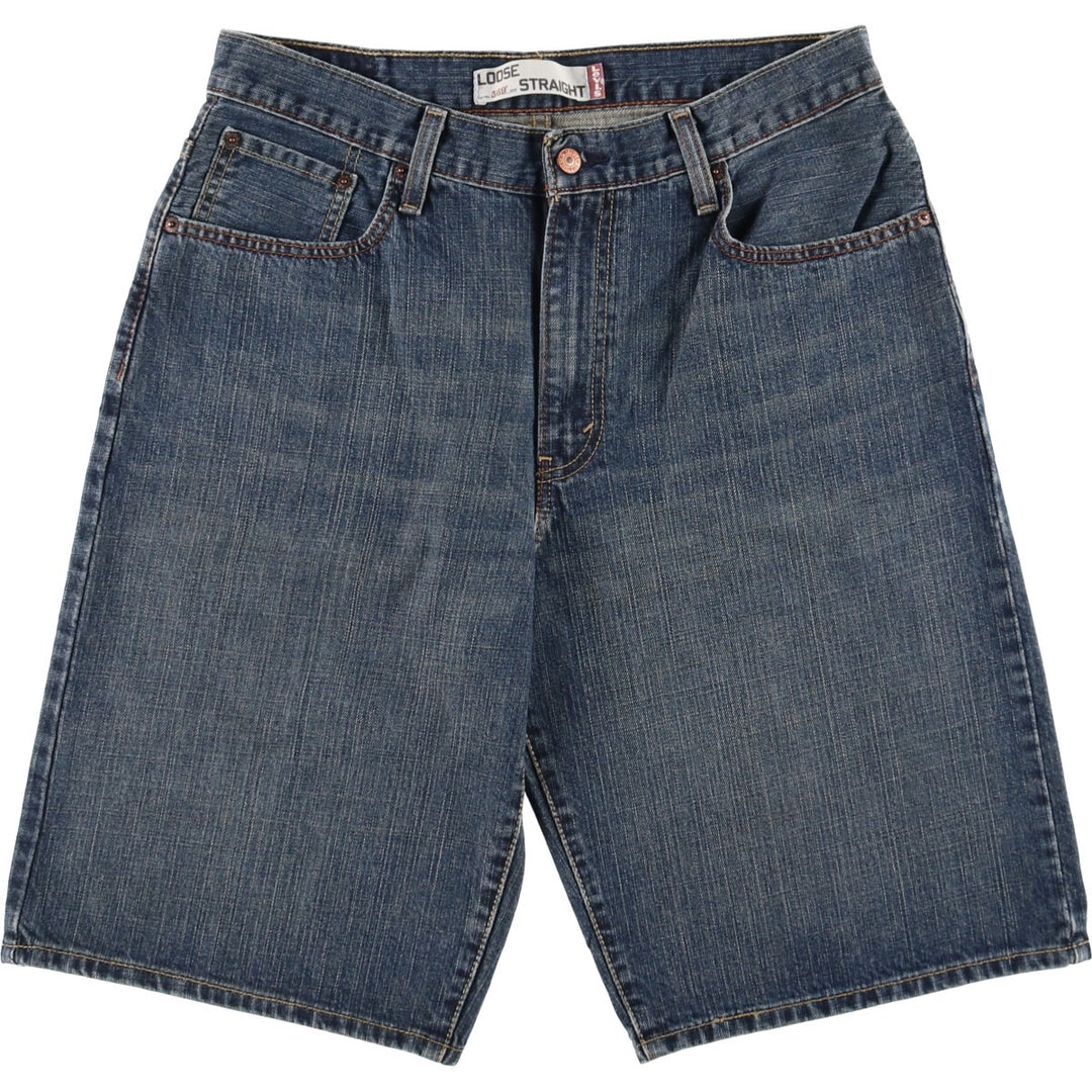 Levi's 569 LOOSE STRAIGHT denim shorts, half pants, jorts, men's w34 equivalent cotton blue type Vintage Second Hand