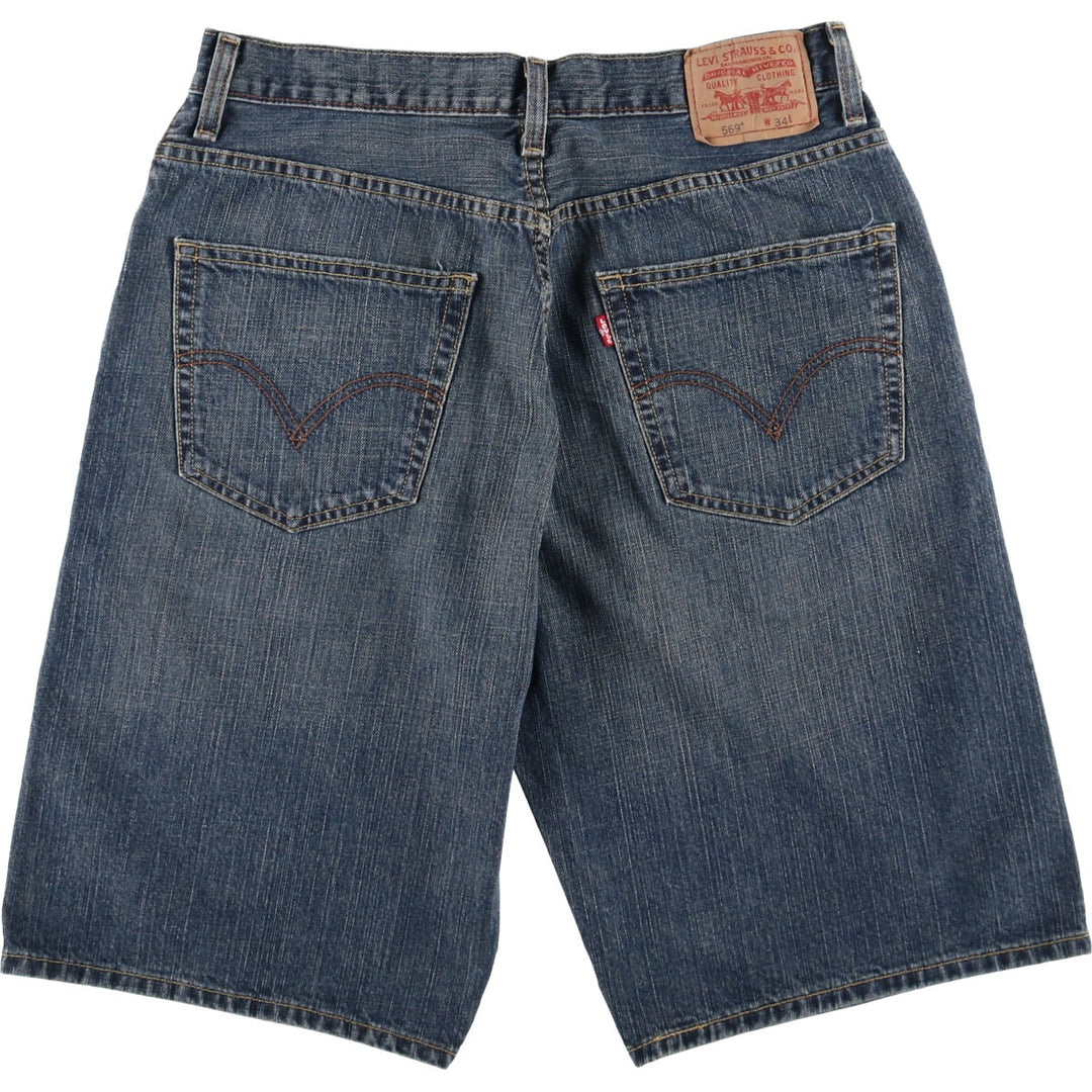 Levi's 569 LOOSE STRAIGHT denim shorts, half pants, jorts, men's w34 equivalent cotton blue type Vintage Second Hand