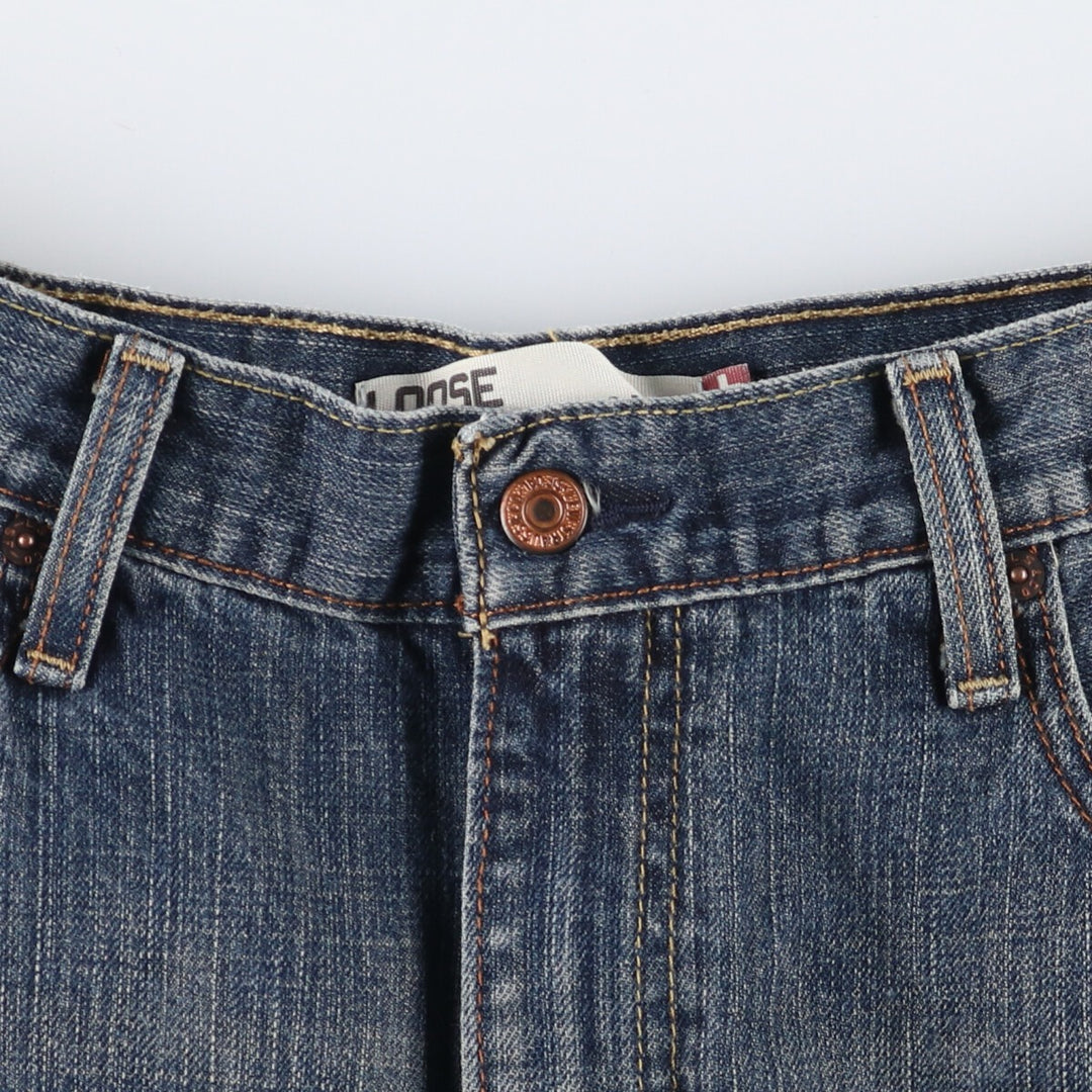 Levi's 569 LOOSE STRAIGHT denim shorts, half pants, jorts, men's w34 equivalent cotton blue type Vintage Second Hand