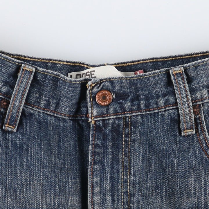 Levi's 569 LOOSE STRAIGHT denim shorts, half pants, jorts, men's w34 equivalent cotton blue type Vintage Second Hand