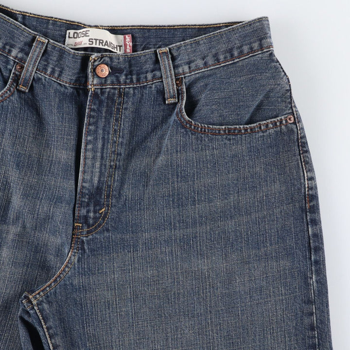 Levi's 569 LOOSE STRAIGHT denim shorts, half pants, jorts, men's w34 equivalent cotton blue type Vintage Second Hand