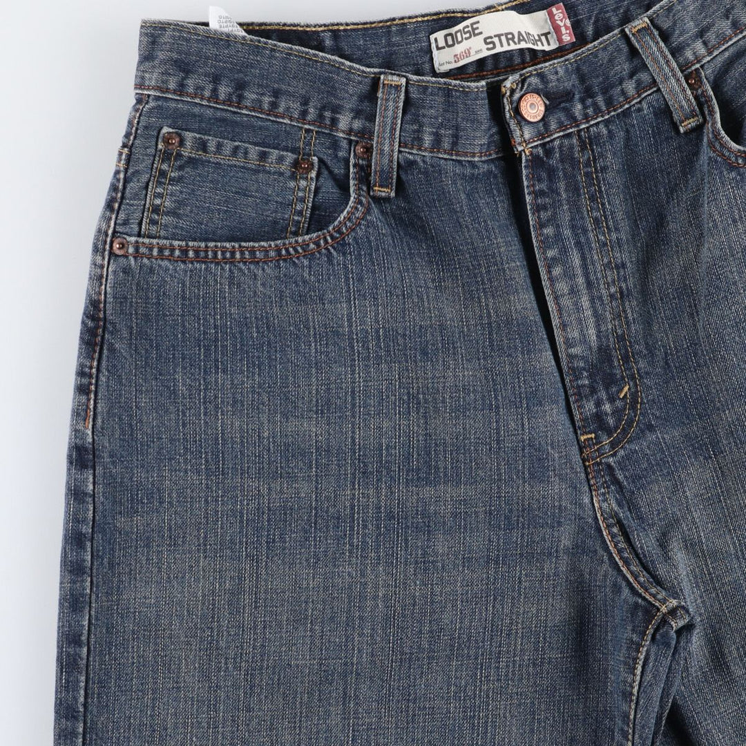 Levi's 569 LOOSE STRAIGHT denim shorts, half pants, jorts, men's w34 equivalent cotton blue type Vintage Second Hand