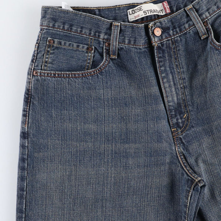 Levi's 569 LOOSE STRAIGHT denim shorts, half pants, jorts, men's w34 equivalent cotton blue type Vintage Second Hand