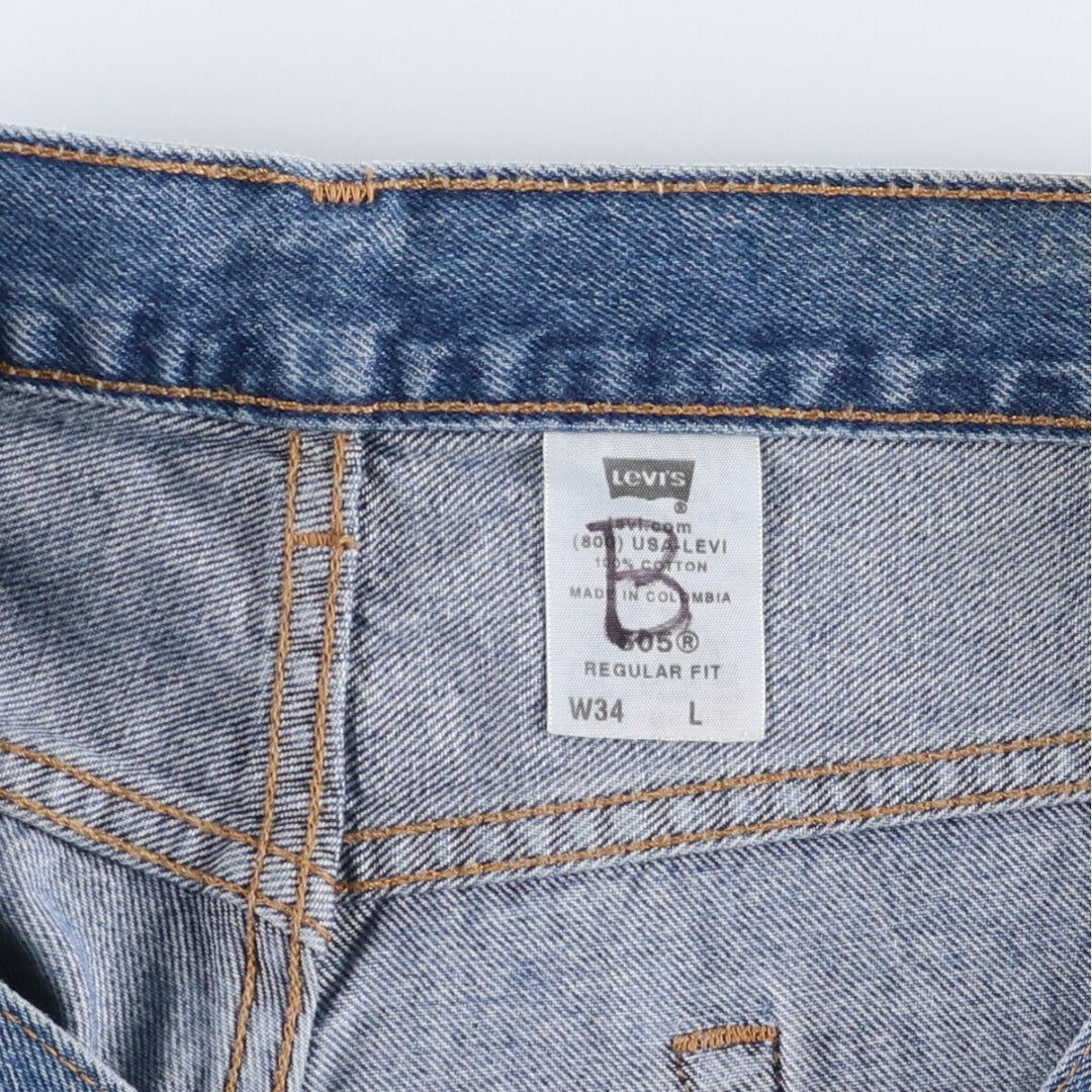 Levi's 505 REGULAR FIT denim shorts, short pants, men's size w34 cotton blue type Vintage Second Hand