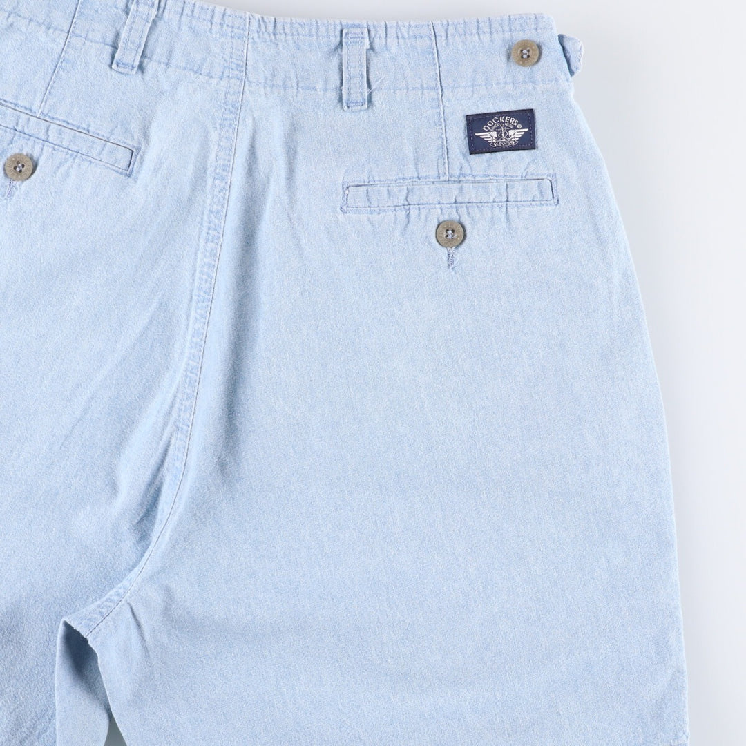 Levi's DOCKERS denim shorts, short pants, made in the USA, men's w30 equivalent cotton Blue type light blue Vintage Second Hand