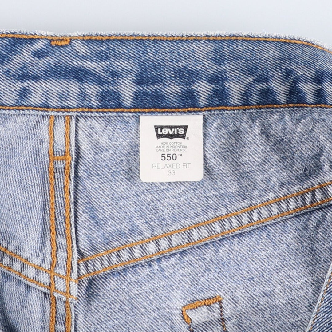 Levi's 550 REGULAR FIT denim shorts, half pants, jorts, men's w33 equivalent cotton blue type Vintage Second Hand