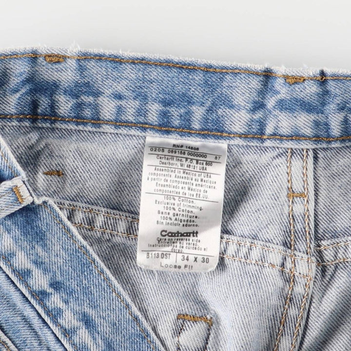 2000'S Carhartt Loose Fit Denim Shorts/Jorts, Men's Size 34 cotton blue type Vintage Second Hand
