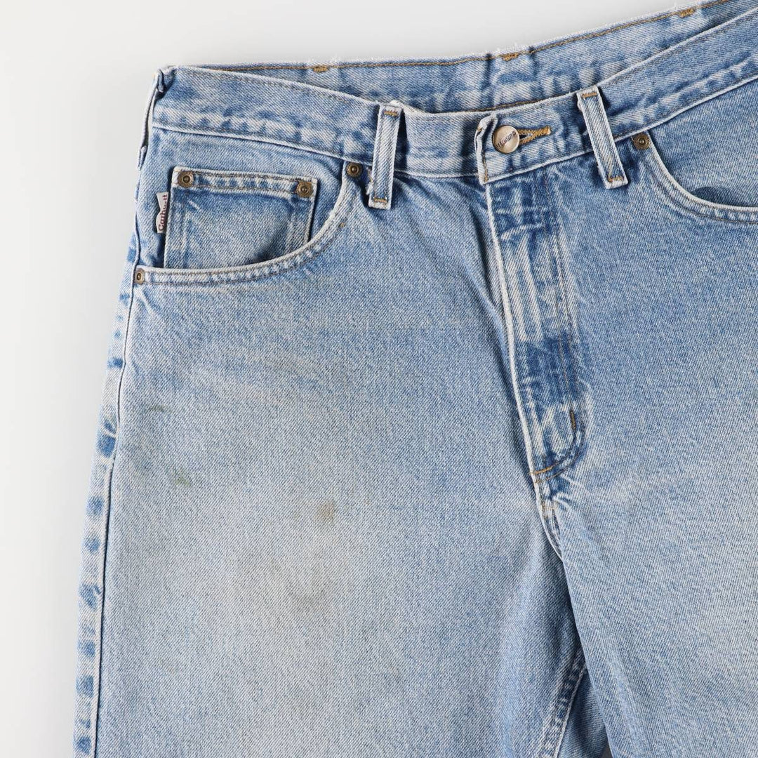 2000'S Carhartt Loose Fit Denim Shorts/Jorts, Men's Size 34 cotton blue type Vintage Second Hand