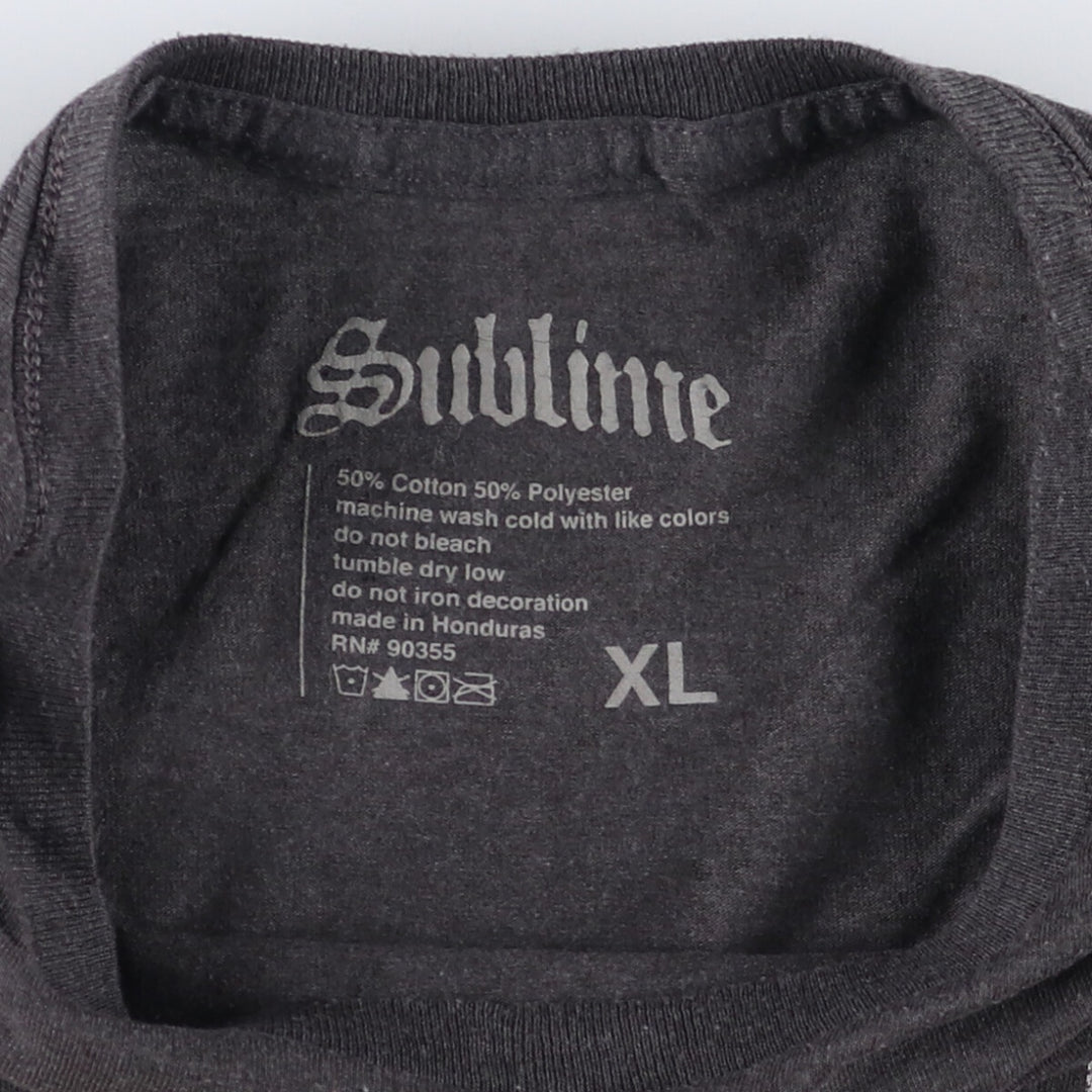 SUBLIME Band T-shirt, Men's XL size cotton Charcoal Vintage Second Hand