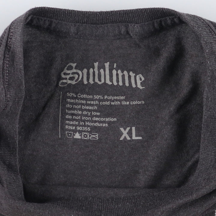 SUBLIME Band T-shirt, Men's XL size cotton Charcoal Vintage Second Hand