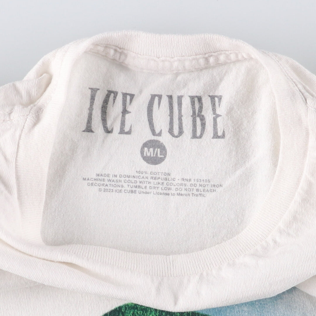 ICE CUBE Rap T-shirt, Men's XL size cotton white type Vintage Second Hand