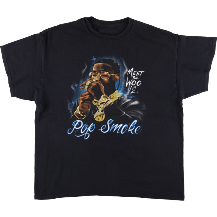 POP SMOKE Rap T-shirt, Men's XL size cotton black type Vintage Second Hand
