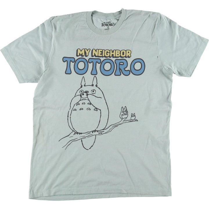 My Neighbor TOTORO Anime Character Print T-Shirt, Men's XXL cotton Mint green Vintage Second Hand