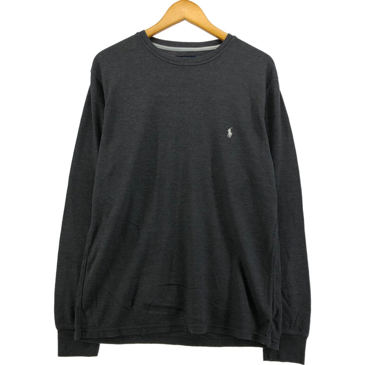 Ralph Lauren POLO RALPH LAUREN SLEEPWEAR Thermal Long T-shirt Waffle Men's L size cotton gray type Vintage Second Hand