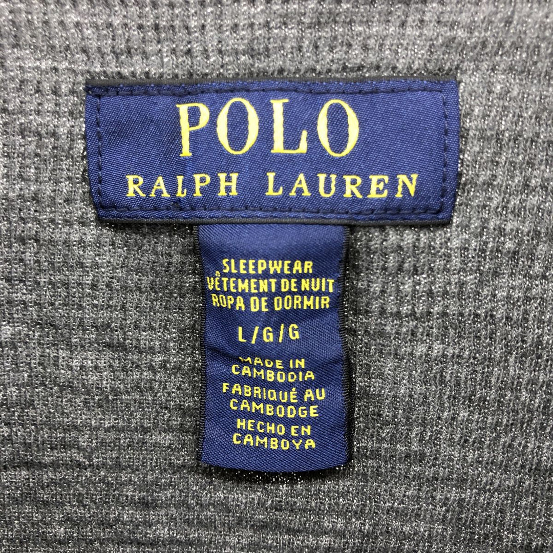 Ralph Lauren POLO RALPH LAUREN SLEEPWEAR Thermal Long T-shirt Waffle Men's L size cotton gray type Vintage Second Hand
