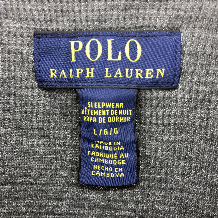 Ralph Lauren POLO RALPH LAUREN SLEEPWEAR Thermal Long T-shirt Waffle Men's L size cotton gray type Vintage Second Hand