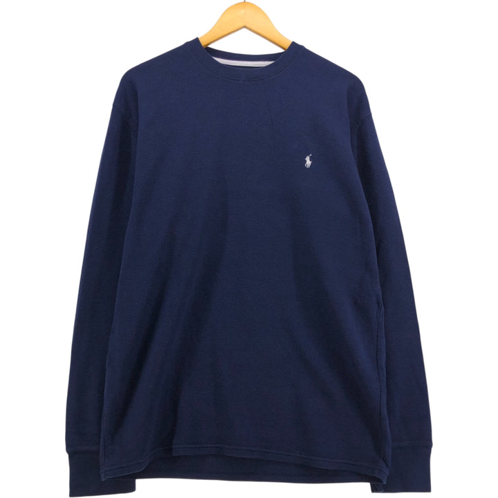 Ralph Lauren POLO RALPH LAUREN Thermal Long T-shirt Waffle Men's XL cotton navy blue type Vintage Second Hand