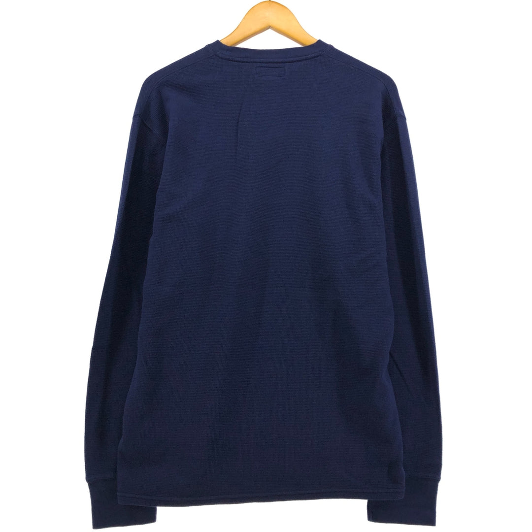 Ralph Lauren POLO RALPH LAUREN Thermal Long T-shirt Waffle Men's XL cotton navy blue type Vintage Second Hand