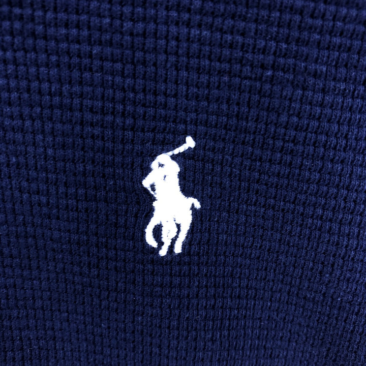 Ralph Lauren POLO RALPH LAUREN Thermal Long T-shirt Waffle Men's XL cotton navy blue type Vintage Second Hand