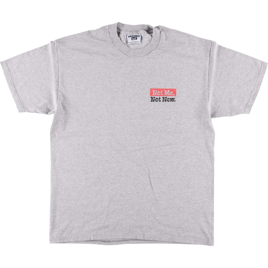 Vintage 90s-00'S Lee print T-shirt, men's size L cotton gray type Vintage Second Hand