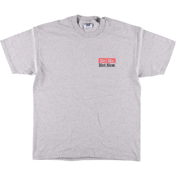 Vintage 90s-00'S Lee print T-shirt, men's size L cotton gray type Vintage Second Hand