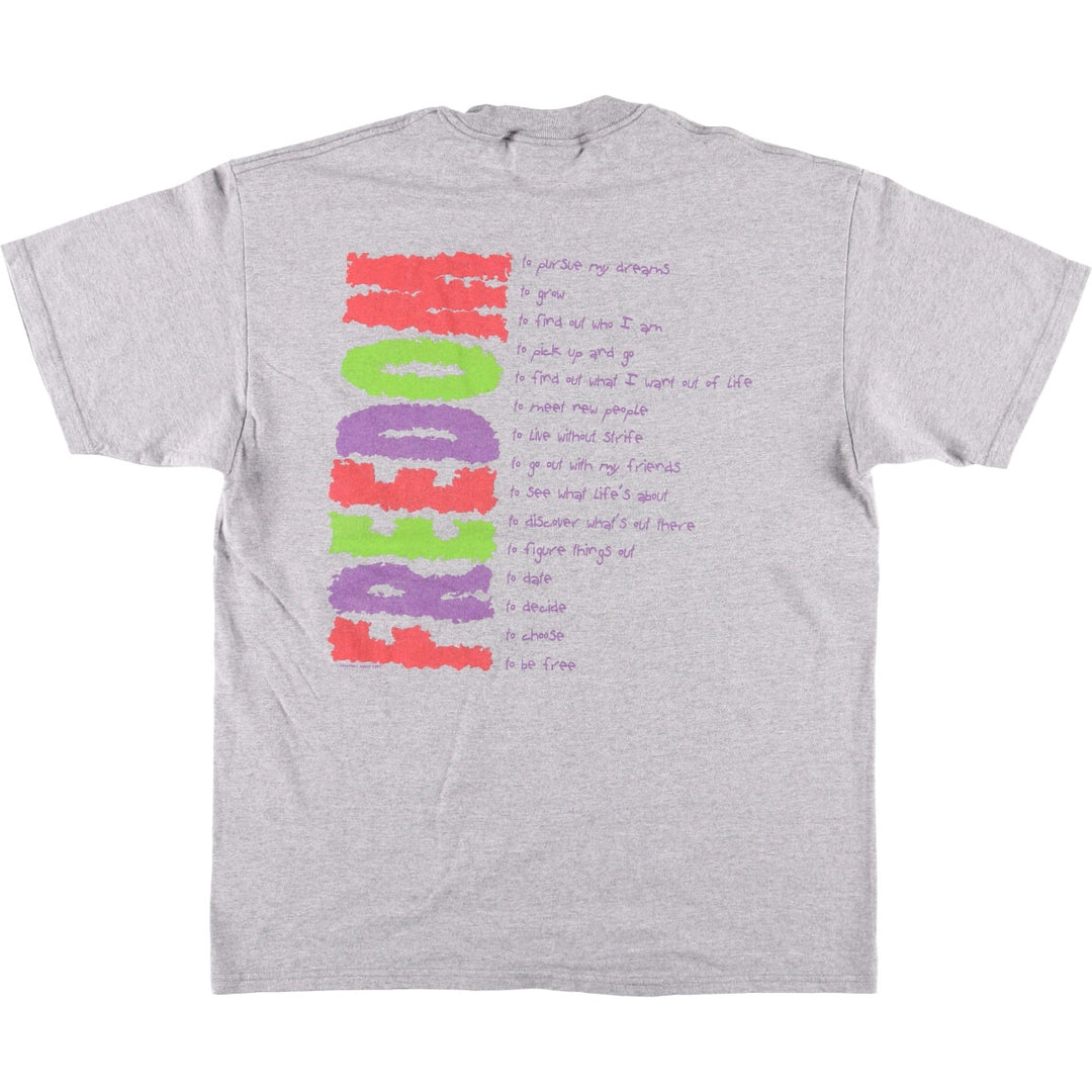 Vintage 90s-00'S Lee print T-shirt, men's size L cotton gray type Vintage Second Hand