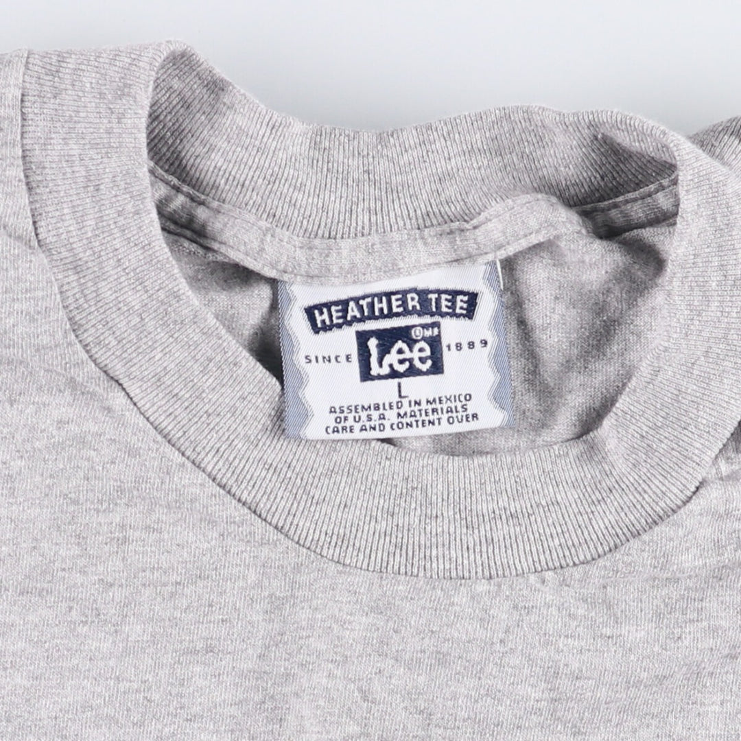 Vintage 90s-00'S Lee print T-shirt, men's size L cotton gray type Vintage Second Hand