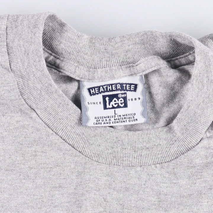 Vintage 90s-00'S Lee print T-shirt, men's size L cotton gray type Vintage Second Hand