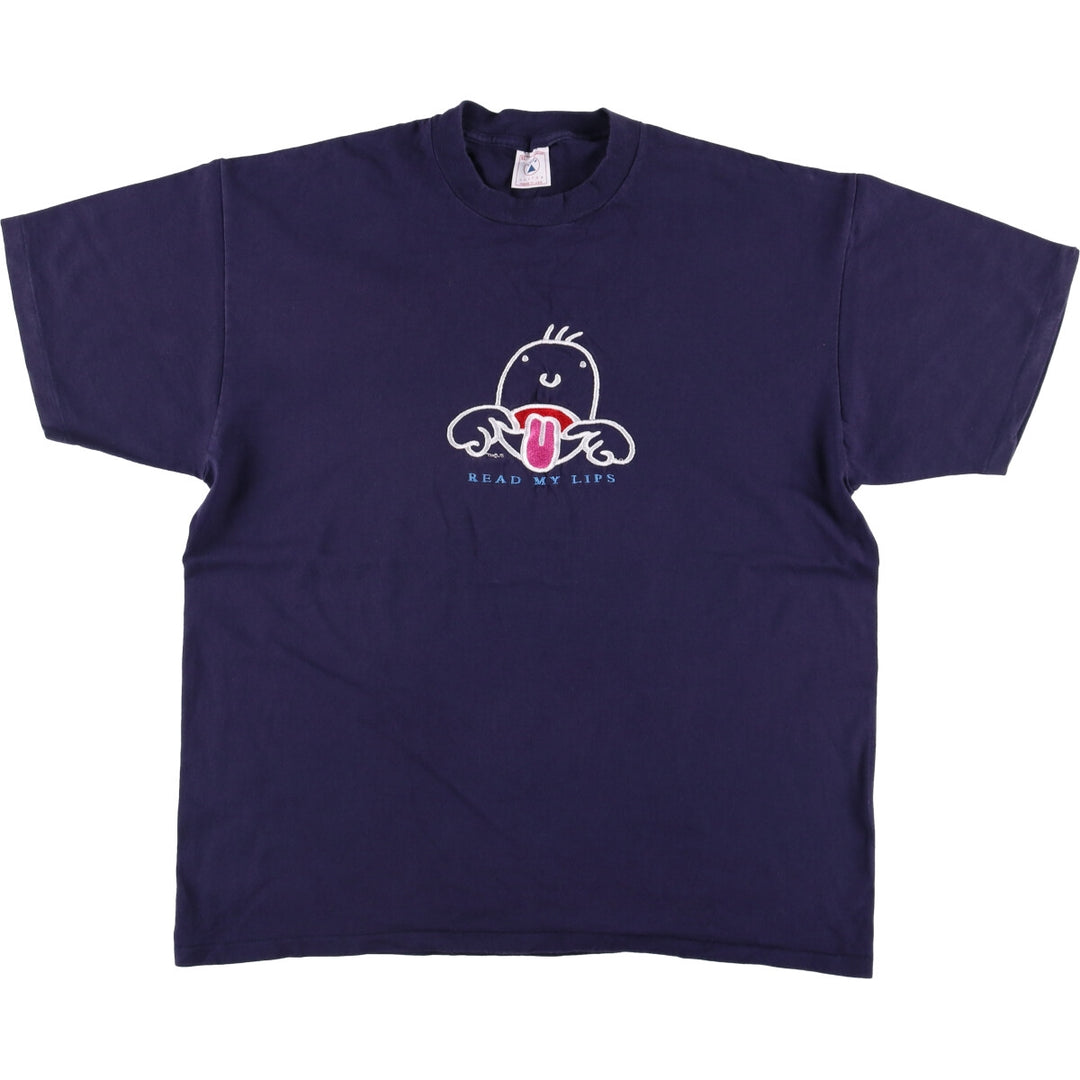 Vintage 90'S Delta DELTA Printed T-shirt, Made in USA, Men's XL cotton navy blue type Vintage Second Hand
