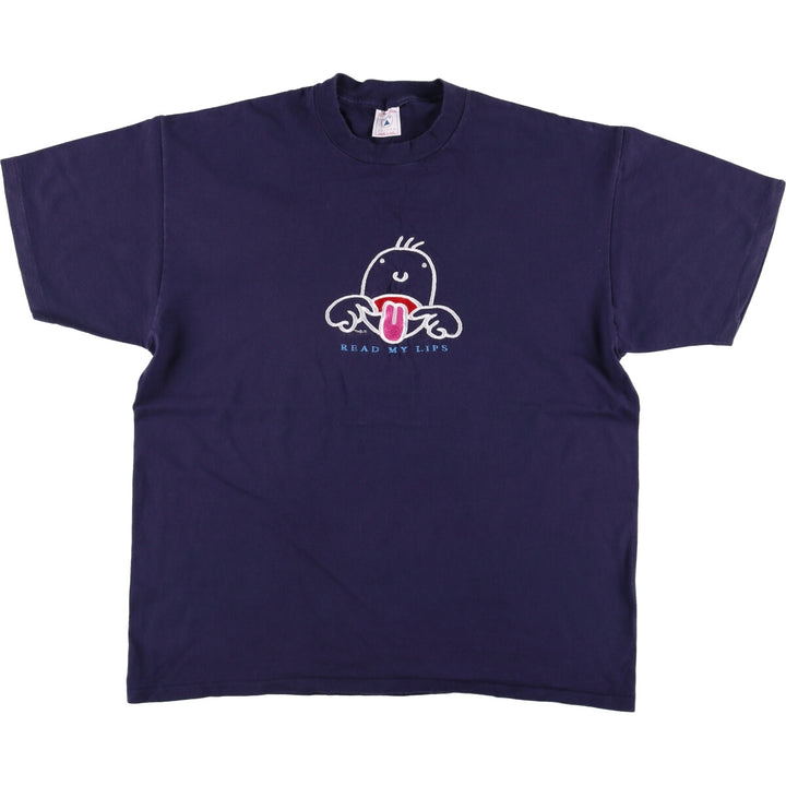 Vintage 90'S Delta DELTA Printed T-shirt, Made in USA, Men's XL cotton navy blue type Vintage Second Hand