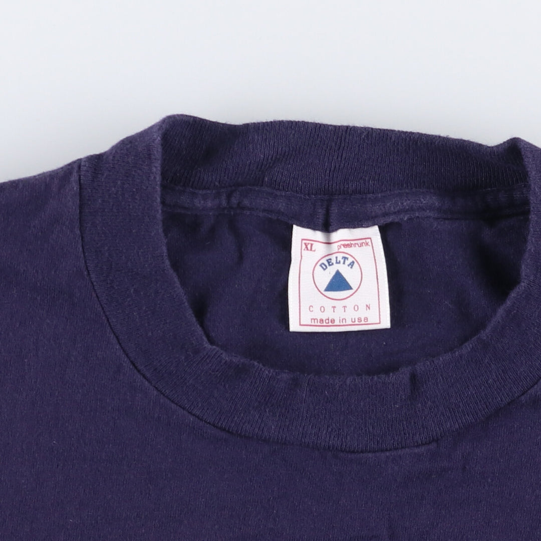 Vintage 90'S Delta DELTA Printed T-shirt, Made in USA, Men's XL cotton navy blue type Vintage Second Hand