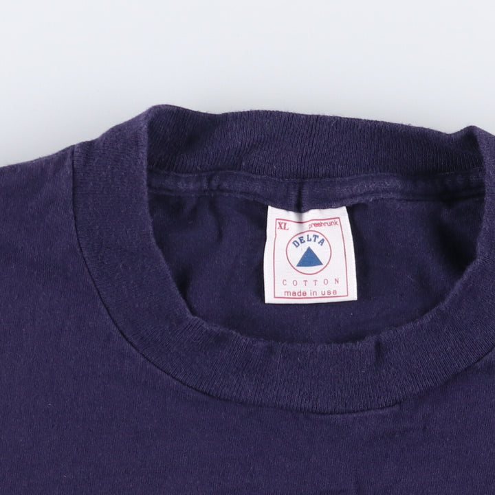 Vintage 90'S Delta DELTA Printed T-shirt, Made in USA, Men's XL cotton navy blue type Vintage Second Hand