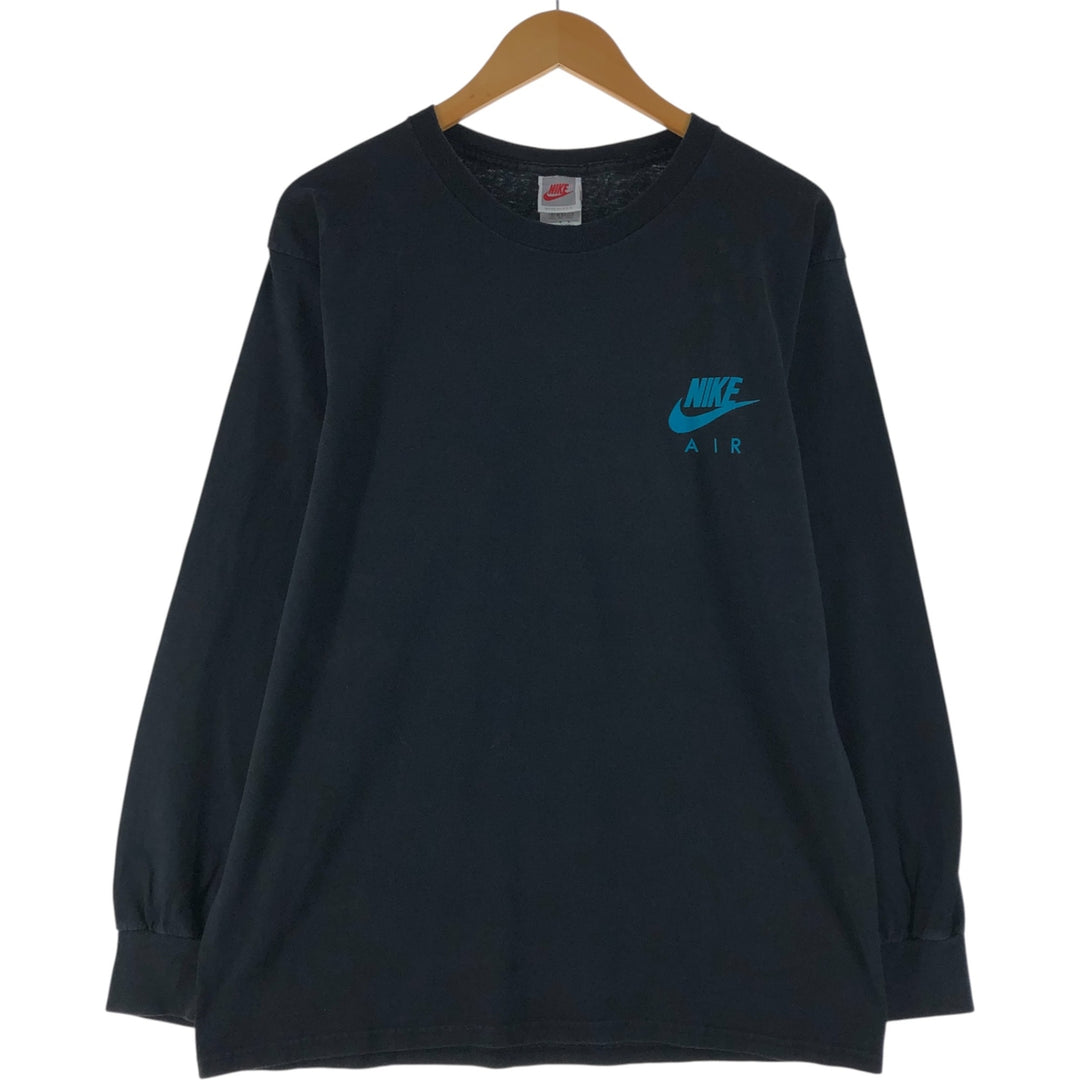 Nike Air Long Sleeve T-Shirt, Made in USA, Men's Size Medium cotton black type Vintage Second Hand