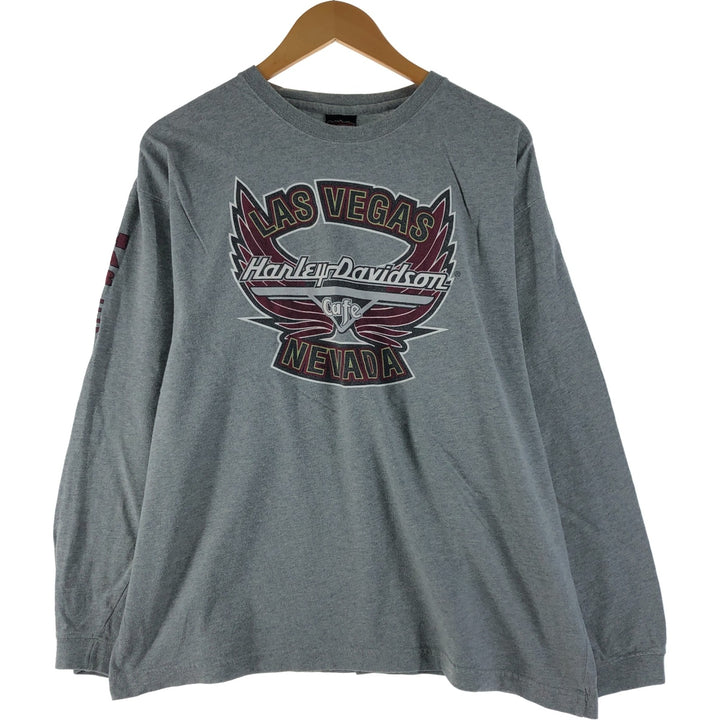 Harley-Davidson Long Sleeve T-Shirt Made in USA Men's XL cotton gray type Vintage Second Hand