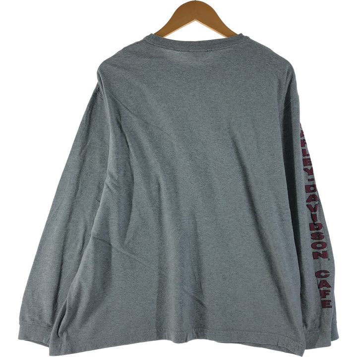 Harley-Davidson Long Sleeve T-Shirt Made in USA Men's XL cotton gray type Vintage Second Hand