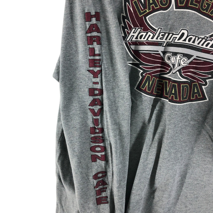 Harley-Davidson Long Sleeve T-Shirt Made in USA Men's XL cotton gray type Vintage Second Hand