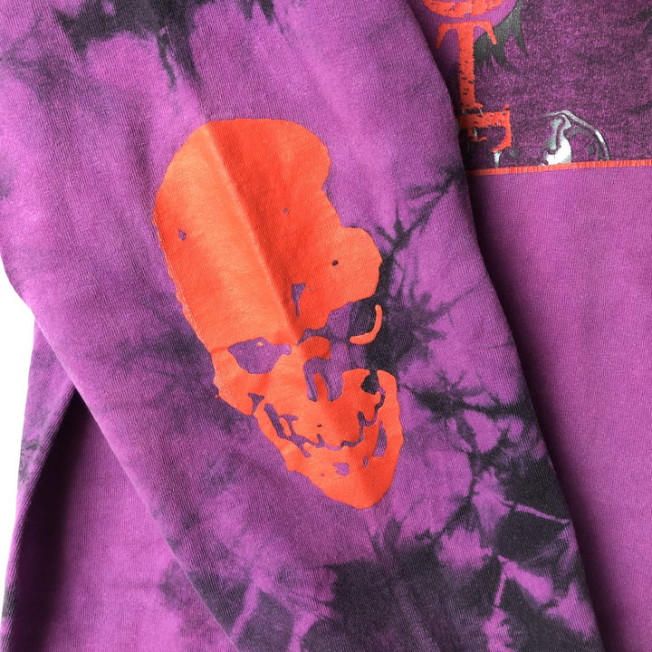 BROKEN PROMISES Death Note Ryuk Tie-Dye Pattern Anime Character Print Long Sleeve T-Shirt, Men's Size L cotton purple type Vintage Second Hand