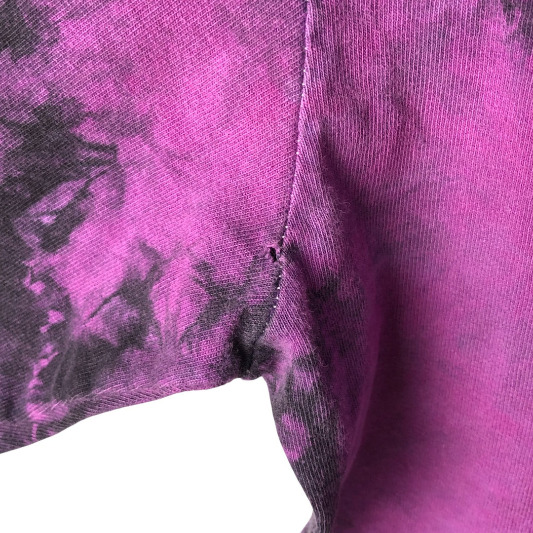 BROKEN PROMISES Death Note Ryuk Tie-Dye Pattern Anime Character Print Long Sleeve T-Shirt, Men's Size L cotton purple type Vintage Second Hand