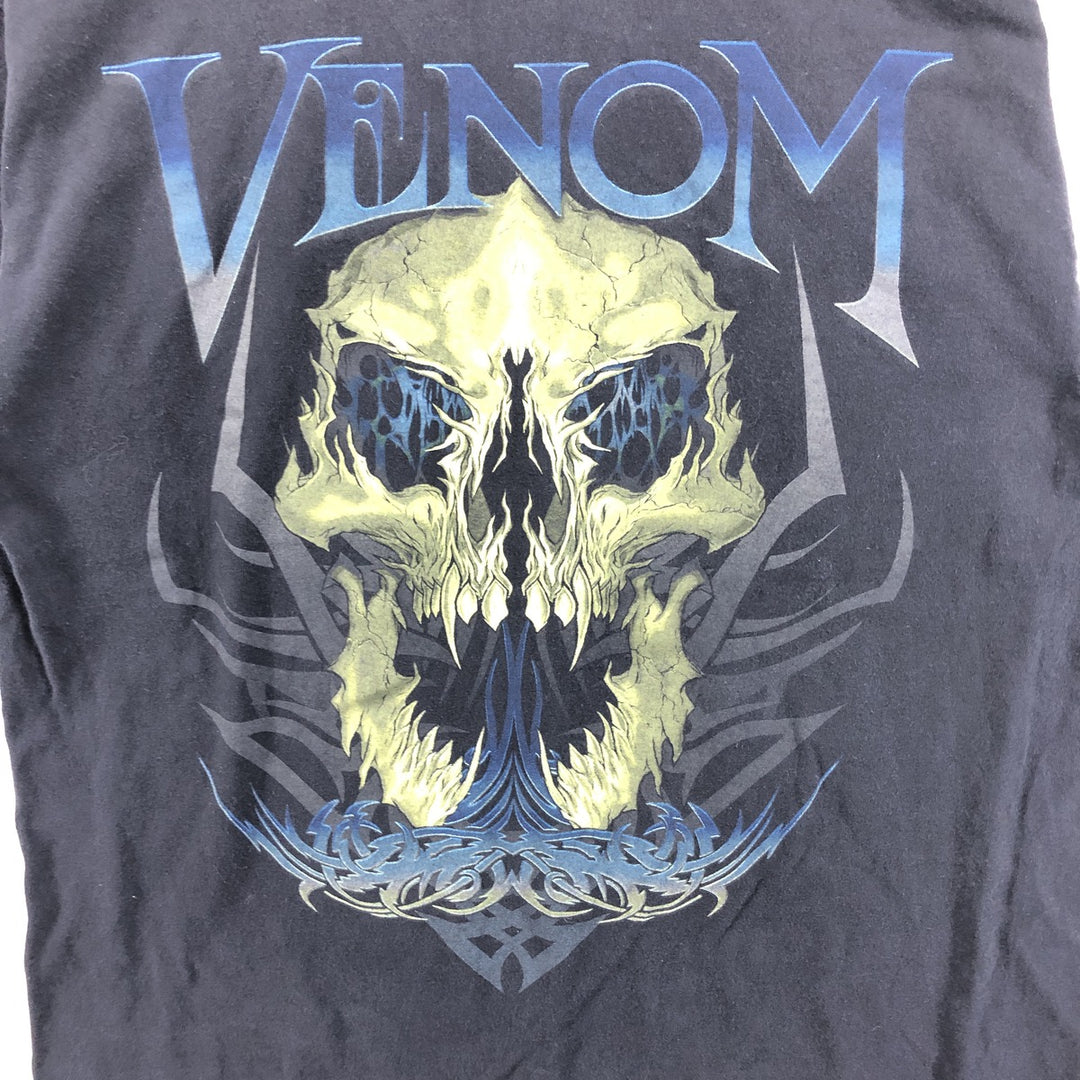 WWE Skull Pattern Professional Wrestling Sports Print T-Shirt, Men's Size L cotton black type Vintage Second Hand