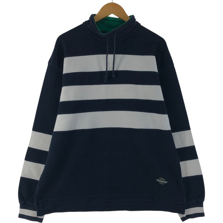 Pendleton High Neck Long T-Shirt, Men's Size L cotton navy blue type Vintage Second Hand