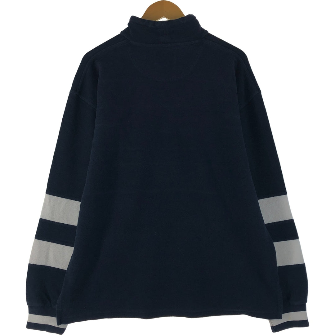 Pendleton High Neck Long T-Shirt, Men's Size L cotton navy blue type Vintage Second Hand