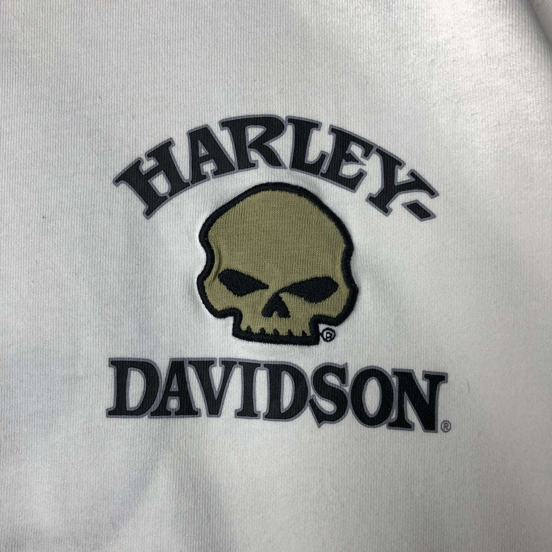 Harley-Davidson Skull Pattern Motorcycle Bike T-shirt Men's XL cotton white type Vintage Second Hand